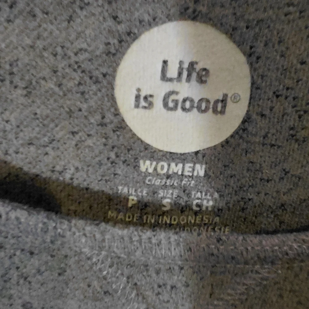Life Is Good Green Sweatshirt with Heart Graphic - Picture 10 of 11